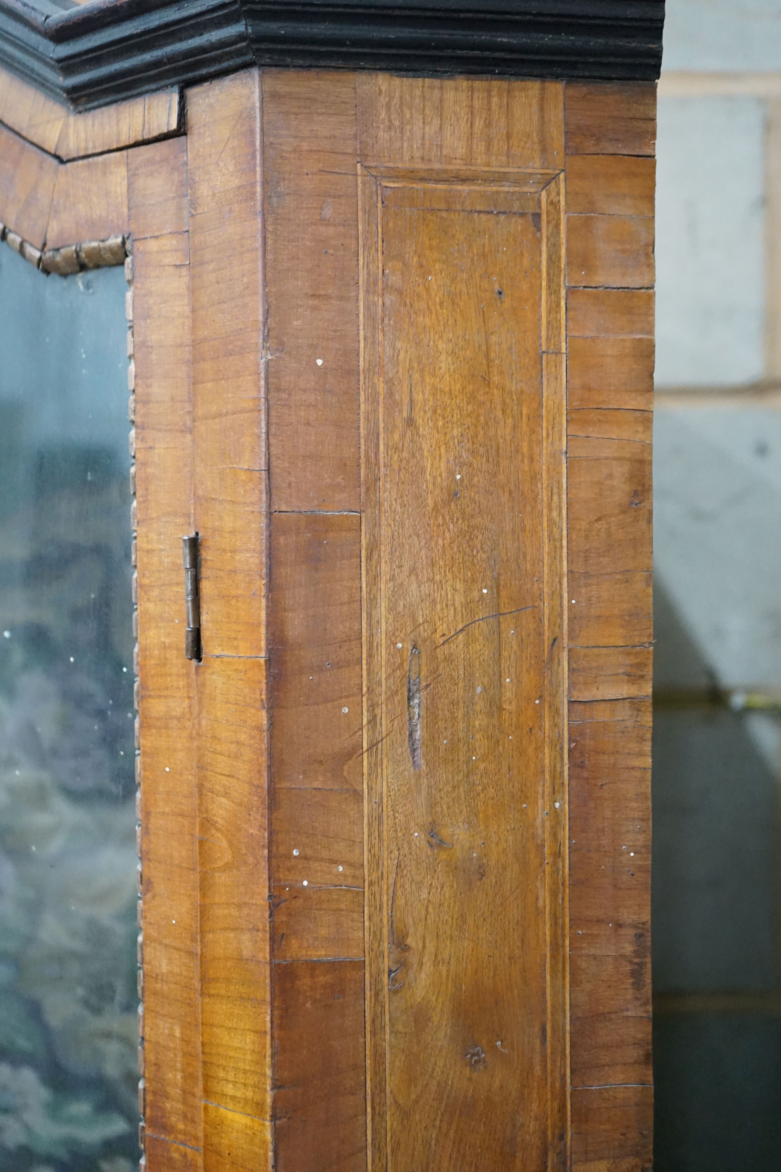 A 19th century Continental walnut standing corner cabinet, width 82cm, depth 50cm, height 177cm